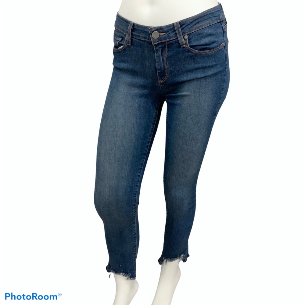 PAIGE Denim Skyline Ankle Peg Collins Raw Hem Jeans - Size 27